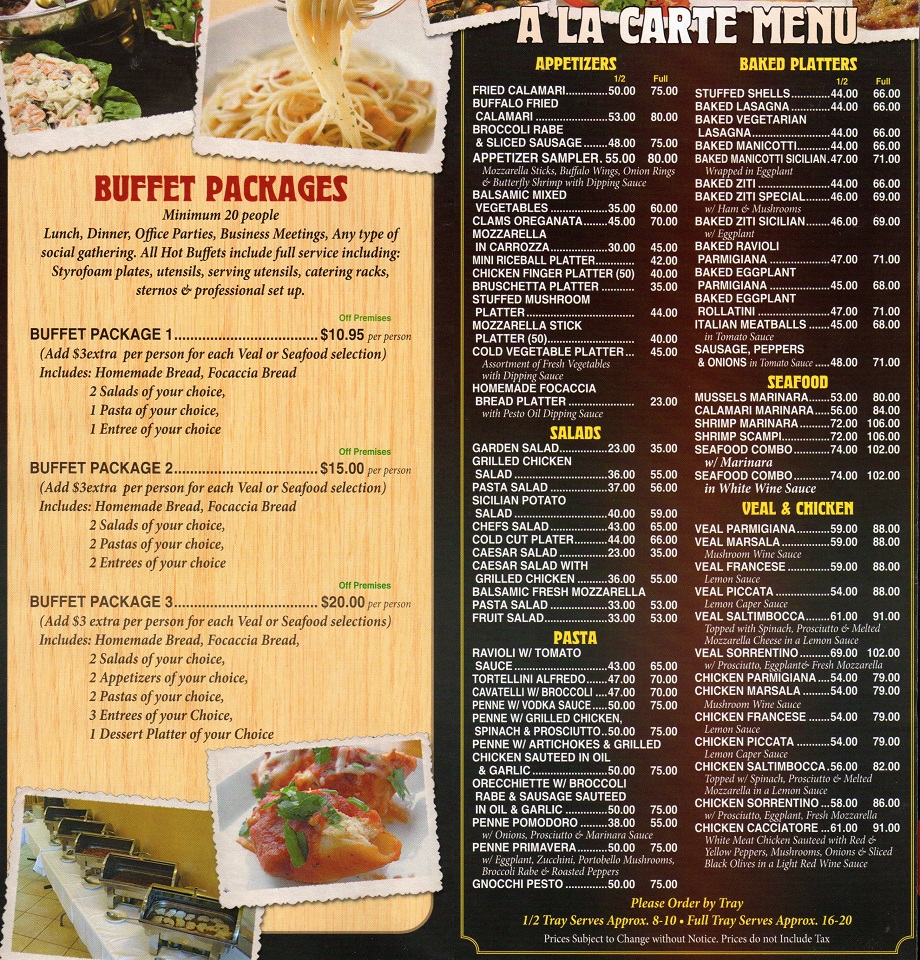 Goodfellows Pizza and Italian Specialties in Fords Catering Menu