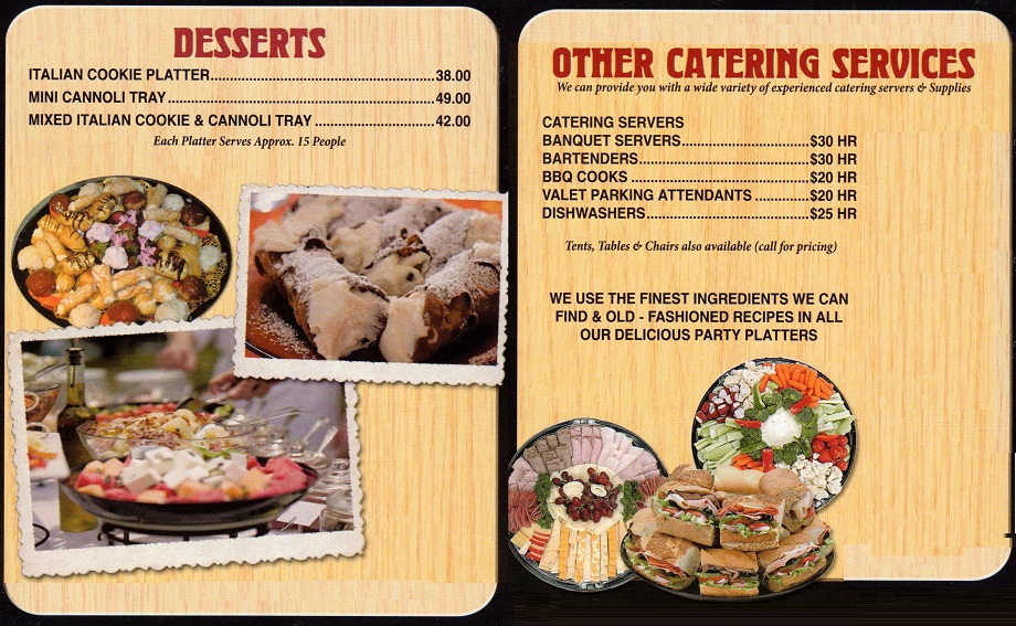 Goodfellows Pizza and Italian Specialties in Fords Catering Menu
